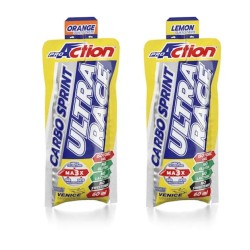 Pack ufficiale del prodotto ProAction Carbo Sprint Ultra Race integratore energetico per sportivi gusto limone 50ml