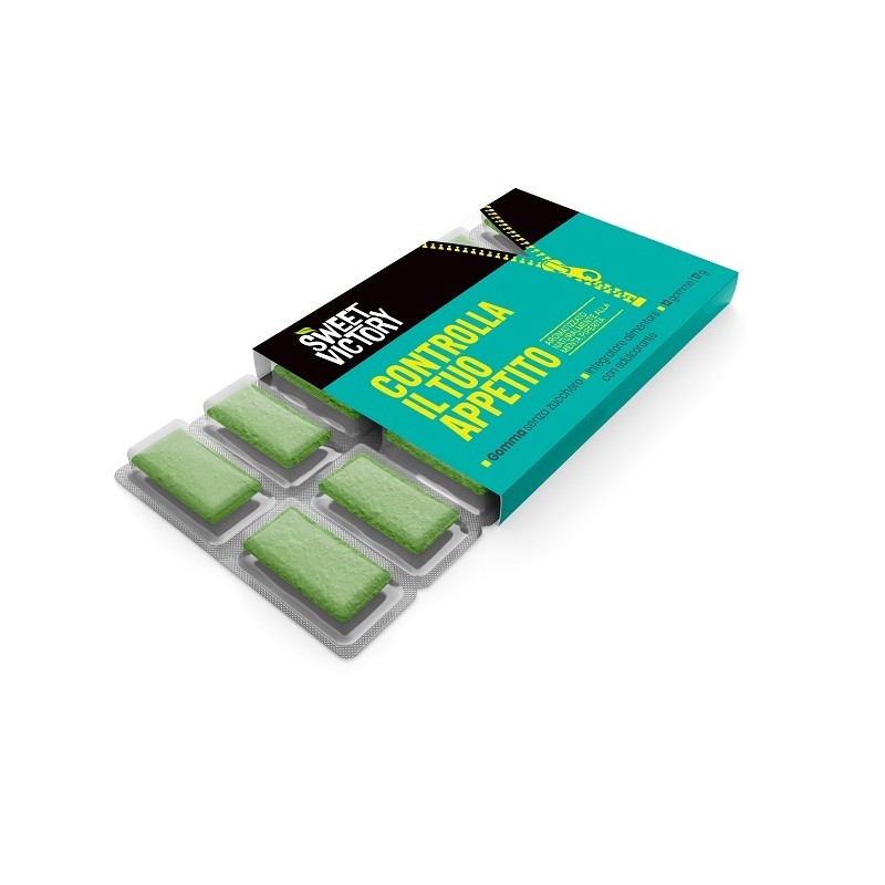 Vista del prodotto: Sweet Victory Gomme per Fame e Metabolismo 12 pezzi 17g Vista del prodotto: Sweet Victory Gomme per Fame e Metabolismo 12 pezzi 17g
