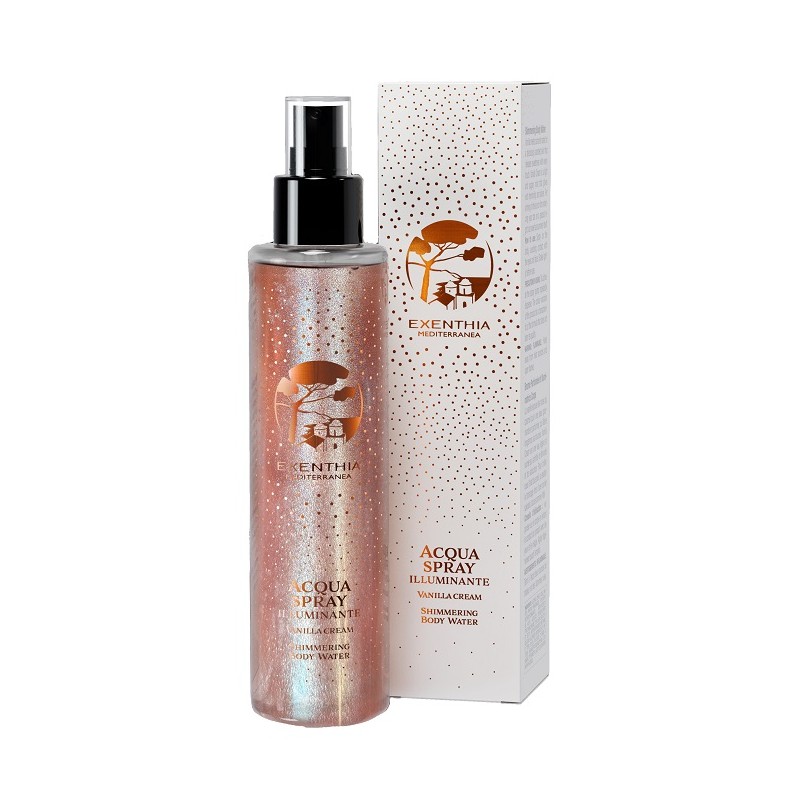 Visualizzazione chiara di Exenthia Mediterranea Vanilla Cream Acqua Corpo Shimmer per Pelle Profumata e Luminosa 150 ml Spray