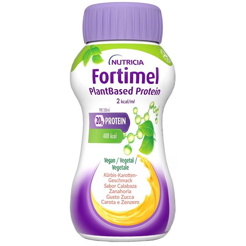 Packaging del prodotto Fortimel Plantbased Protein Zucca Carota integratore proteico vegetale per malnutrizione 4x200 ml Packaging del prodotto Fortimel Plantbased Protein Zucca Carota integratore proteico vegetale per malnutrizione 4x200 ml