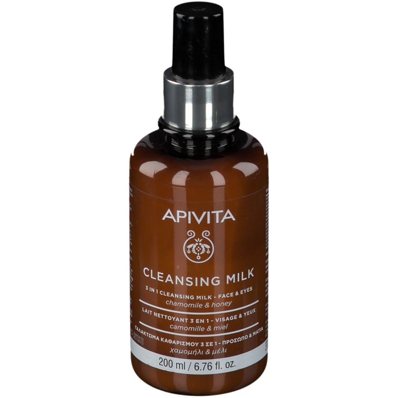 Immagine della scatola di Apivita Face Cleansing Latte Detergente 3in1 Viso Occhi 200ml Detergente Naturale Immagine della scatola di Apivita Face Cleansing Latte Detergente 3in1 Viso Occhi 200ml Detergente Naturale
