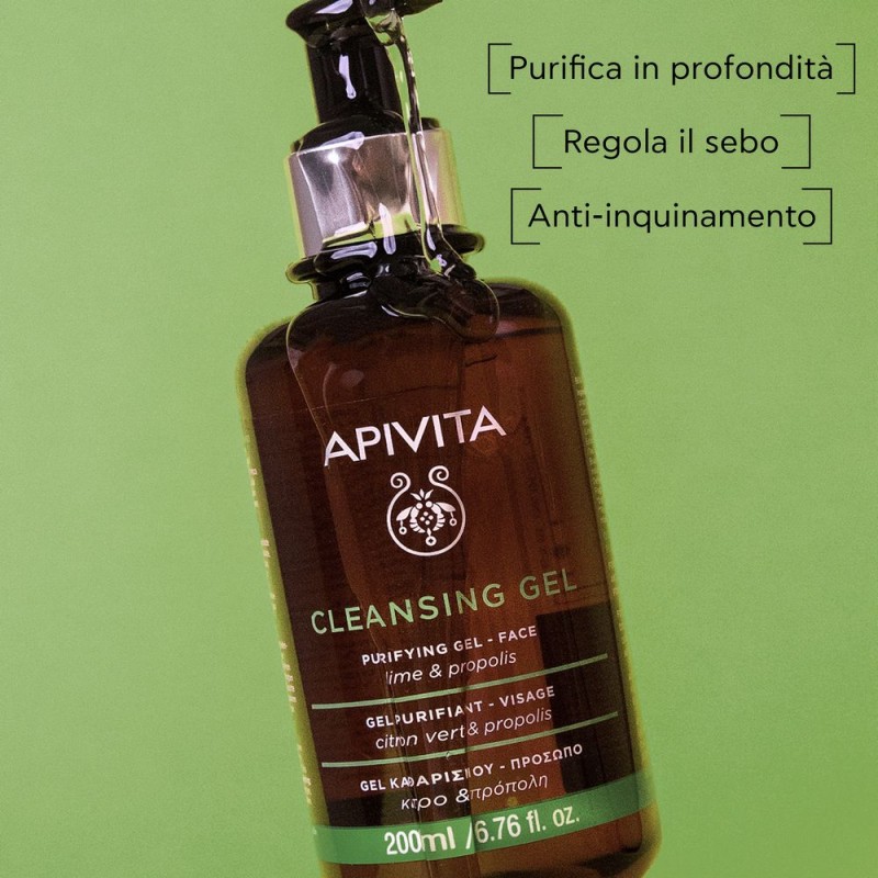Immagine della scatola di Apivita Face Cleansing Gel Purificante Viso Detergente 200ml Immagine della scatola di Apivita Face Cleansing Gel Purificante Viso Detergente 200ml