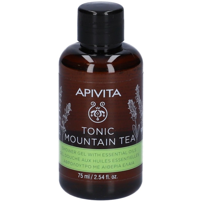 Confezione sigillata di Apivita Tonic Mountain Tea Mini Gel Doccia Tonificante 75ml Confezione sigillata di Apivita Tonic Mountain Tea Mini Gel Doccia Tonificante 75ml