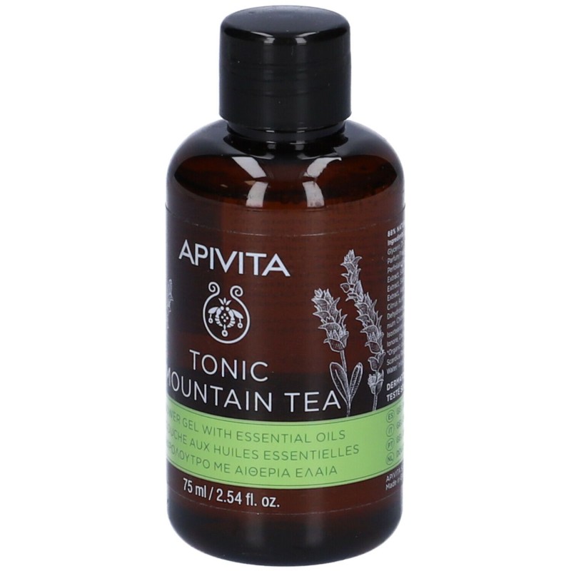 Foto esplicativa di Apivita Tonic Mountain Tea Mini Gel Doccia Tonificante 75ml Foto esplicativa di Apivita Tonic Mountain Tea Mini Gel Doccia Tonificante 75ml
