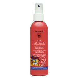 Primo piano di Apivita Bee Sun Safe Lozione Spray Bambino SPF50 200ml Protezione Solare
