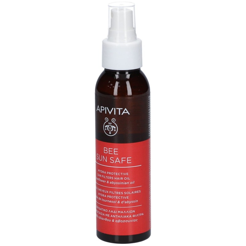 Primo piano di Apivita Bee Sun Safe Hair Oil Olio Capelli Protettivo 100ml