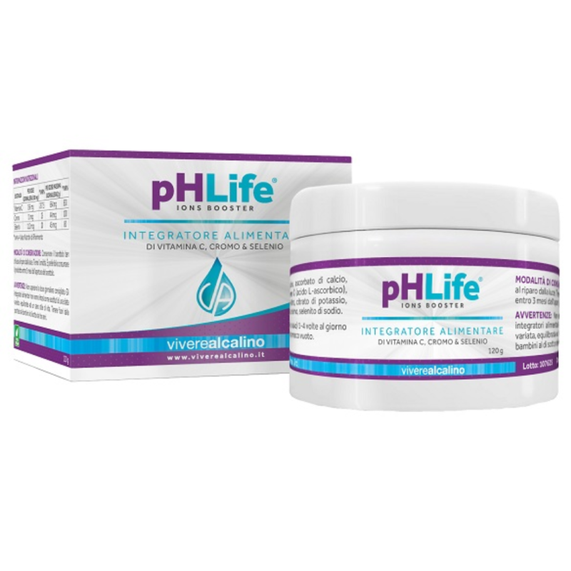 barattolo di pHLife Ions Booster Integratore Antiossidante 120 g