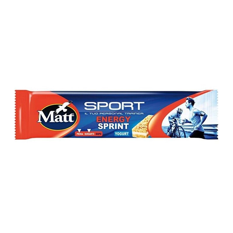 Foto della confezione di Matt Sport Barretta Energy Sprint Yogurt Energia Immediata 35 g Foto della confezione di Matt Sport Barretta Energy Sprint Yogurt Energia Immediata 35 g