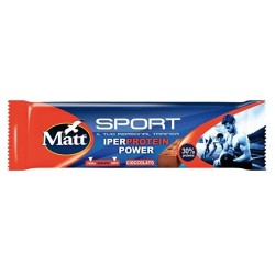 Primo piano di Matt Sport Barretta IperProtein Power Cioccolato Snack Proteico 35g Primo piano di Matt Sport Barretta IperProtein Power Cioccolato Snack Proteico 35g