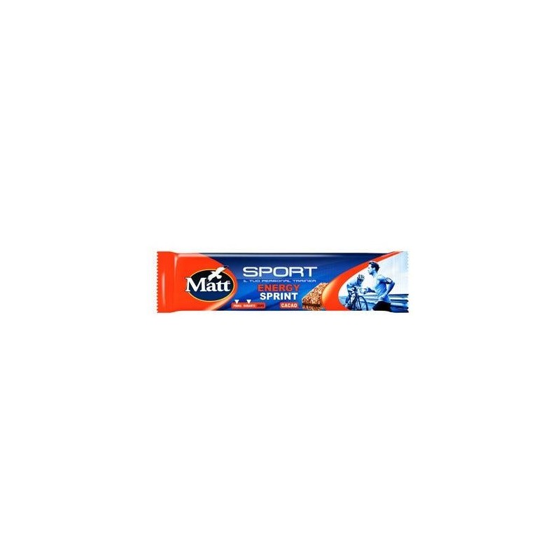 Confezione sigillata di Matt Sport Energy Sprint Cacao Barretta Energetica 35g per Sport Confezione sigillata di Matt Sport Energy Sprint Cacao Barretta Energetica 35g per Sport