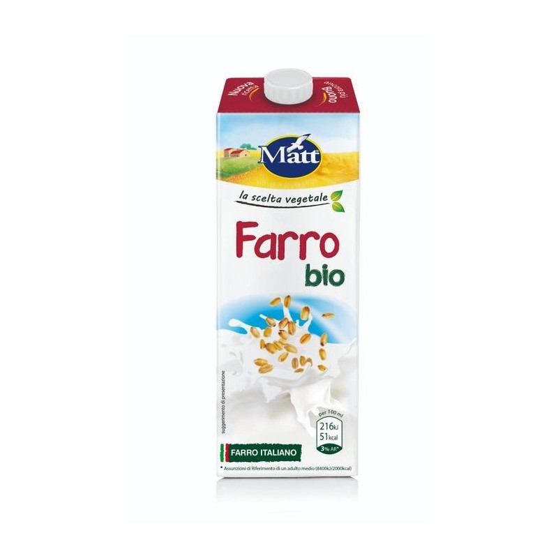 Foto ravvicinata di Matt Farro Bio Bevanda Vegetale alternativa al latte 1 Litro