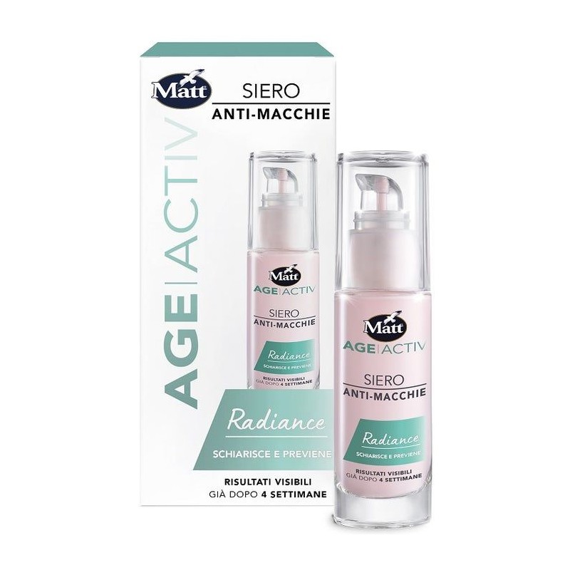 Scatola originale del prodotto Matt Age Activ Siero Anti-Macchie Radiance 30ml per Macchie Viso Scatola originale del prodotto Matt Age Activ Siero Anti-Macchie Radiance 30ml per Macchie Viso