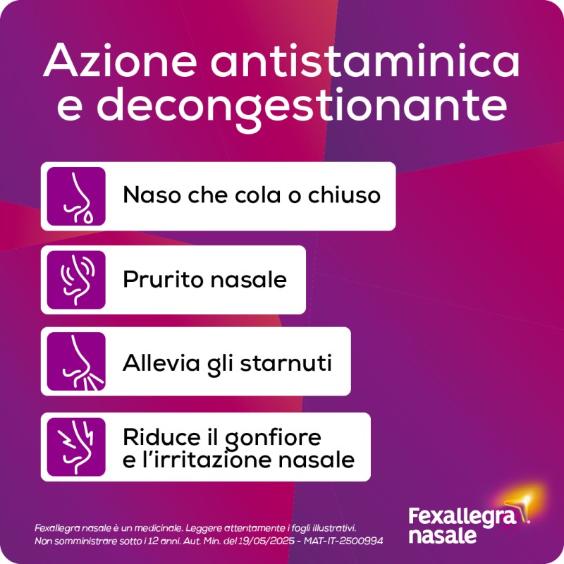 Fexallegra Nasale Spray Antiallergico per Liberare Naso Chiuso 10 ml