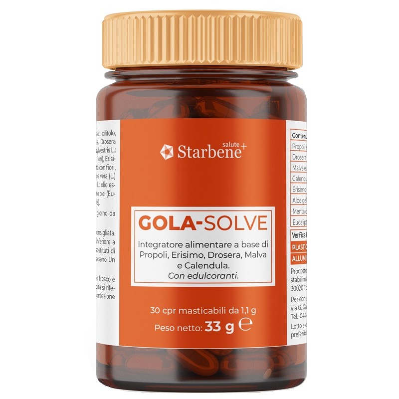 Sinergy Gola-solve Integratore Gola 30 Compresse Masticabili Sinergy Gola-solve Integratore Gola 30 Compresse Masticabili