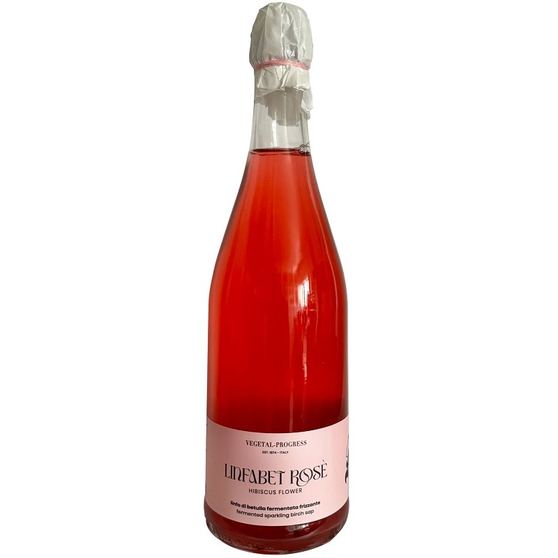 bottiglia di Vegetal Progress Linfabet Rose' Linfa di Betulla Frizzante Aromatizzata 750 ml