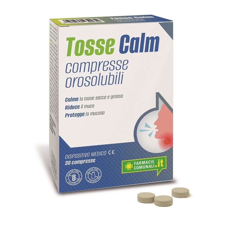 Tosse Calm Compresse Orosolubili per Tosse Secca e Grassa 30 pezzi Tosse Calm Compresse Orosolubili per Tosse Secca e Grassa 30 pezzi