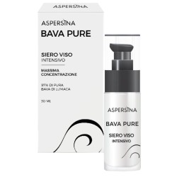 confezione e flacone di Aspersina Bava Pure Siero per Rigenerazione e Idratazione 30ml confezione e flacone di Aspersina Bava Pure Siero per Rigenerazione e Idratazione 30ml