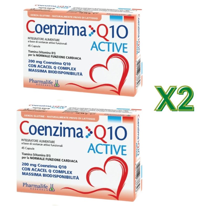 confezione convenienza Coenzima Q10 Active Integratore per il Cuore 2x45 Capsule