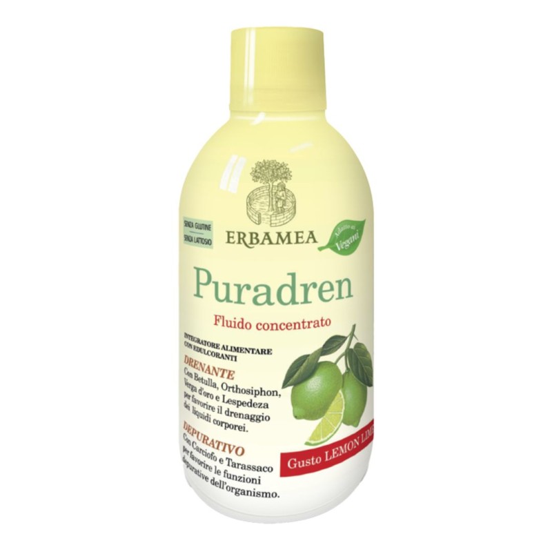 Formato di Erbamea Puradren Integratore Drenante Gusto Lemon Lime 500 ml