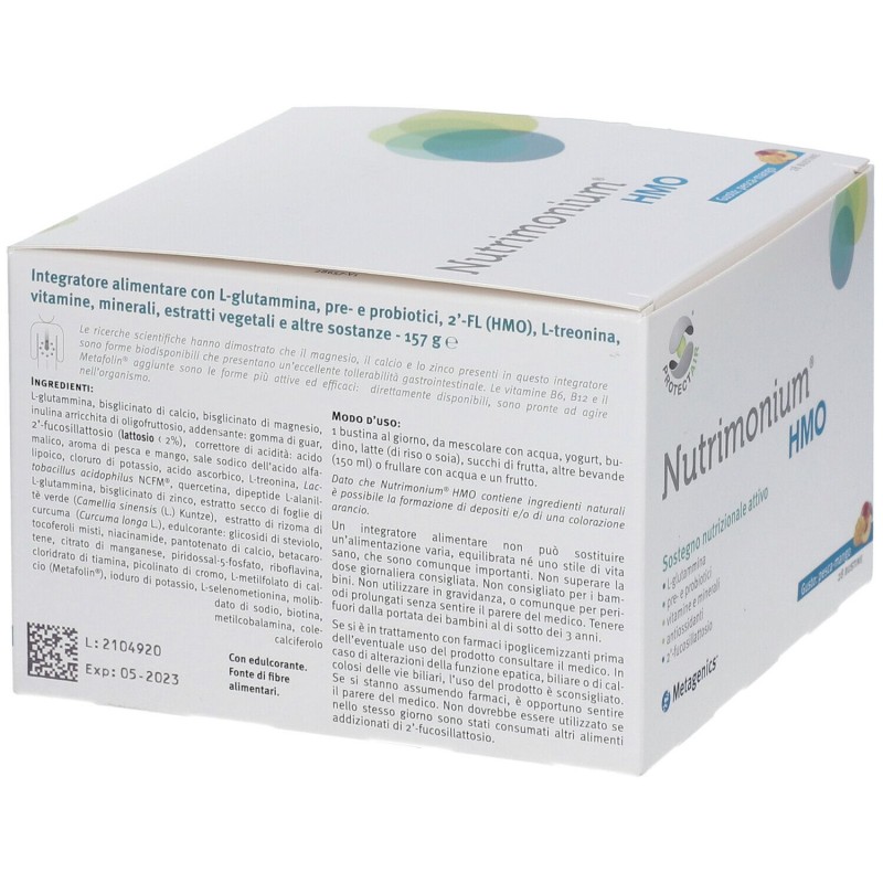 Scatola originale del prodotto Nutrimonium Hmo Integratore Ricostituente 28 Bustine