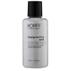 Dettaglio del packaging di Korff Soluzione Esfoliante Depigmenting Aha Illuminante 100 ml Dettaglio del packaging di Korff Soluzione Esfoliante Depigmenting Aha Illuminante 100 ml