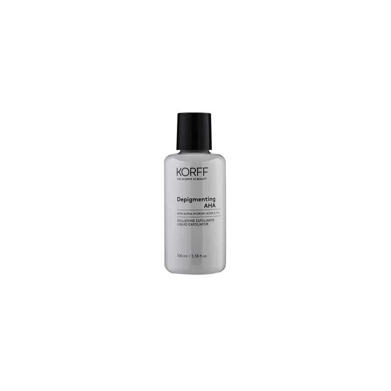 Dettaglio del packaging di Korff Soluzione Esfoliante Depigmenting Aha Illuminante 100 ml