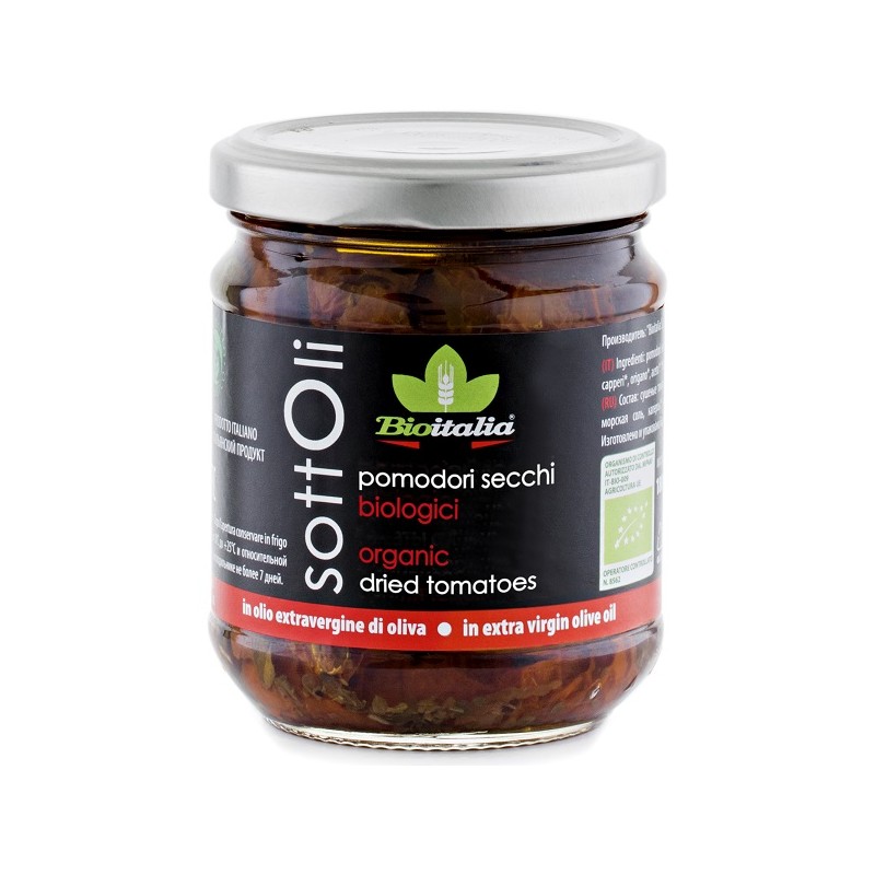 Bioitalia Pomodori Secchi Bio per Ricette Mediterranee Vasetto 180 g