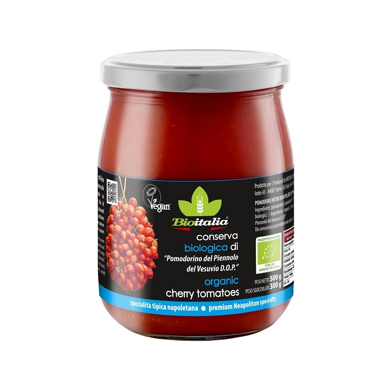 Bioitalia Pomodorini Del Piennolo Del Vesuvio Dop Bio per Ricette Tradizionali Vasetto 560g Bioitalia Pomodorini Del Piennolo Del Vesuvio Dop Bio per Ricette Tradizionali Vasetto 560g
