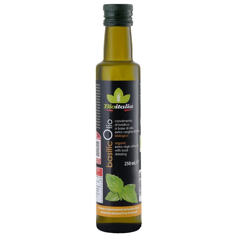 Bioitalia Basilicolio Bio condimento olio e basilico per insalate e pasta 250ml