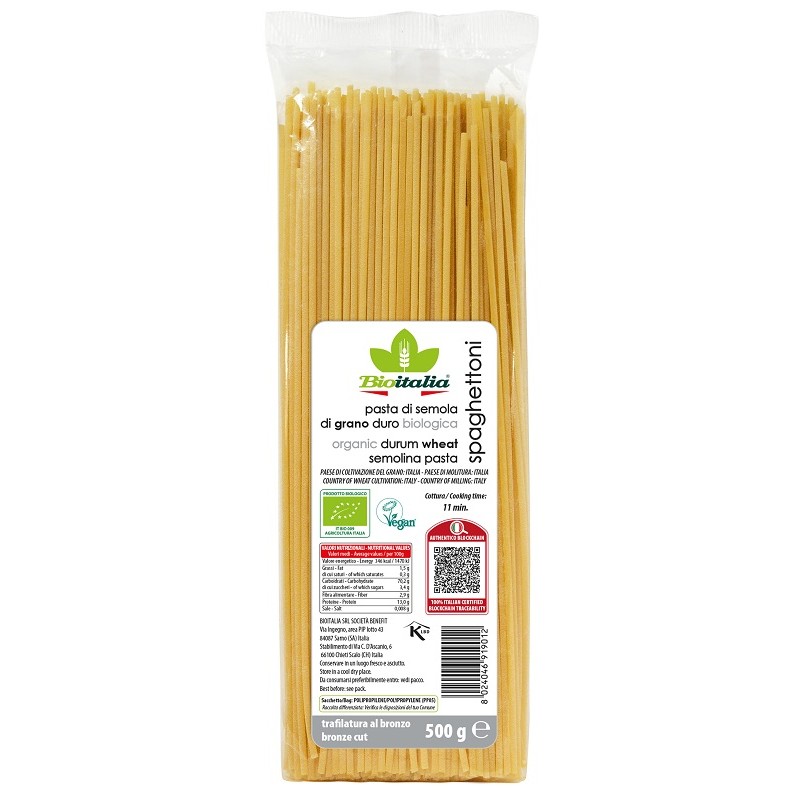Bioitalia Spaghettoni Bio pasta biologica per alimentazione sana 500 g Bioitalia Spaghettoni Bio pasta biologica per alimentazione sana 500 g