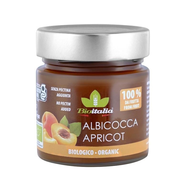Bioitalia Confettura Extra di Albicocche Bio, Marmellata Naturale Senza Zuccheri 260g