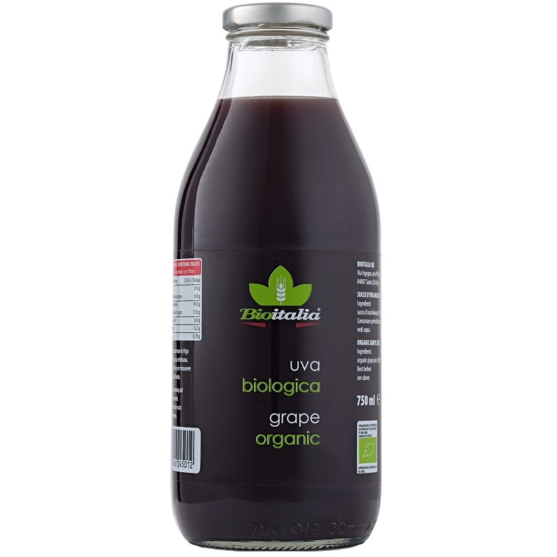Bioitalia Succo D'uva Bio naturale, antiossidante e senza zuccheri aggiunti 750ml Bioitalia Succo D'uva Bio naturale, antiossidante e senza zuccheri aggiunti 750ml