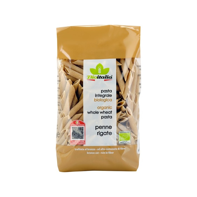 Bioitalia Penne Integrali Bio pasta integrale ricca di fibre 500 g Bioitalia Penne Integrali Bio pasta integrale ricca di fibre 500 g