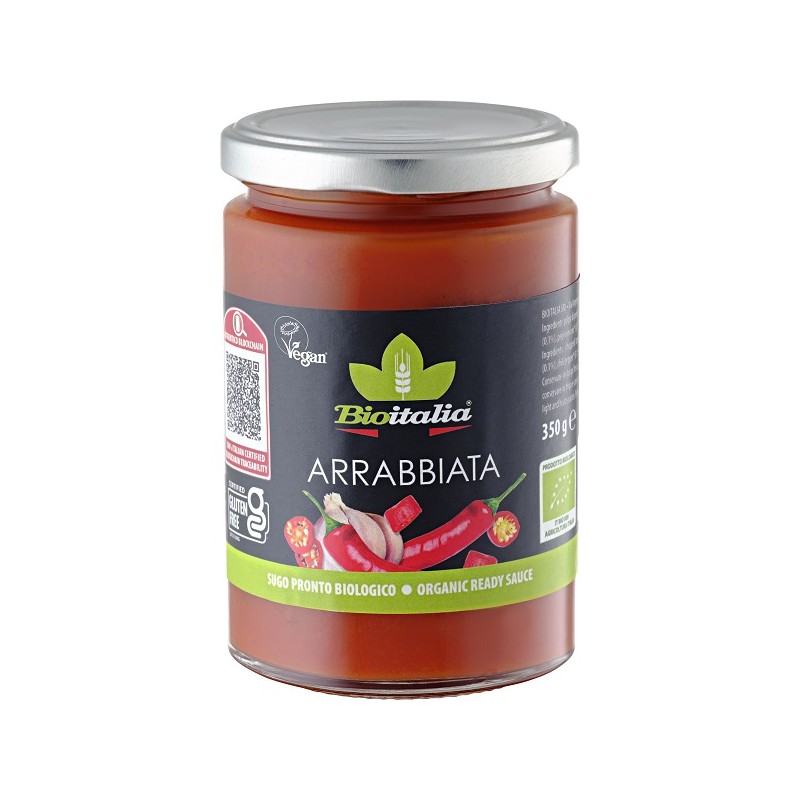 Bioitalia Sugo all'arrabbiata Bio condimento piccante senza glutine 350g Bioitalia Sugo all'arrabbiata Bio condimento piccante senza glutine 350g