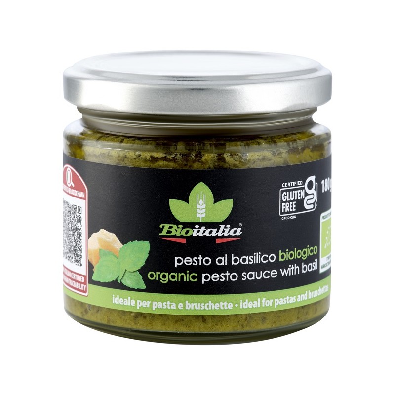Bioitalia Pesto Bio pesto al basilico biologico senza glutine vasetto 180 g Bioitalia Pesto Bio pesto al basilico biologico senza glutine vasetto 180 g