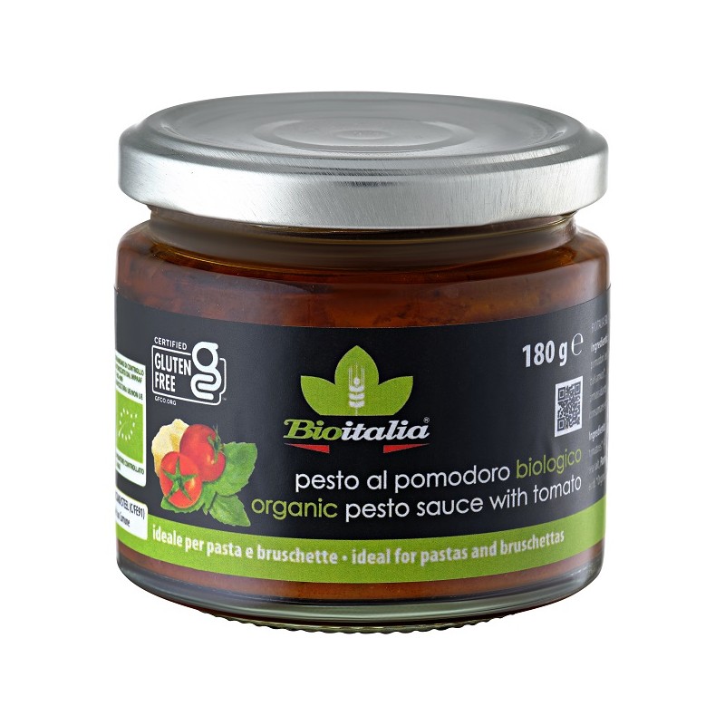 Bioitalia Pesto Rosso Bio condimento biologico senza glutine vasetto 180g