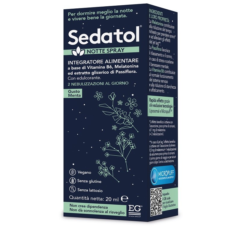 Sedatol Notte Spray integratore per sonno e relax 20ml Sedatol Notte Spray integratore per sonno e relax 20ml