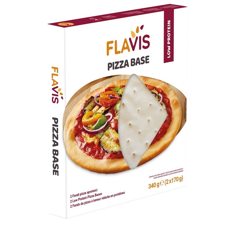 Flavis Pizza Base aproteica senza glutine per dieta povera di proteine 2 fondi pizza da 170g Flavis Pizza Base aproteica senza glutine per dieta povera di proteine 2 fondi pizza da 170g