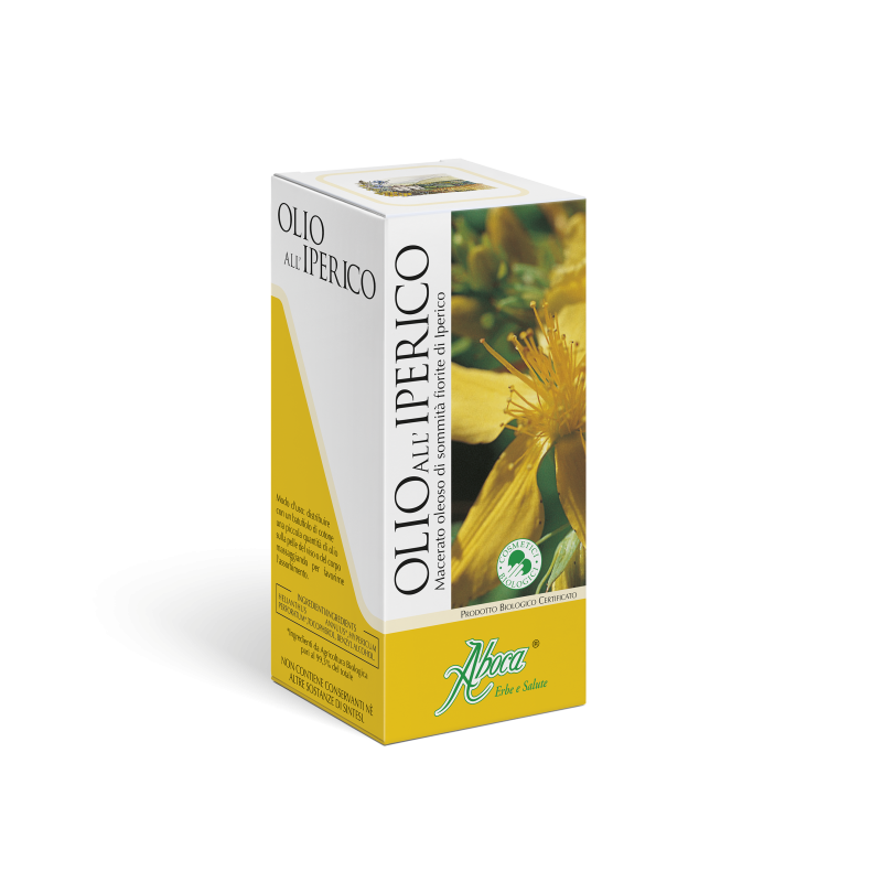 Immagine della scatola di Aboca Olio all' Iperico Cosmetico Bio 100ml Immagine della scatola di Aboca Olio all' Iperico Cosmetico Bio 100ml