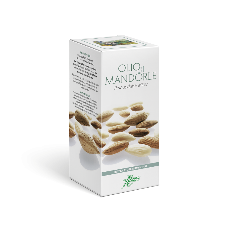 Dettaglio del packaging di Aboca Olio Di Mandorle Dolci 250 ml Dettaglio del packaging di Aboca Olio Di Mandorle Dolci 250 ml