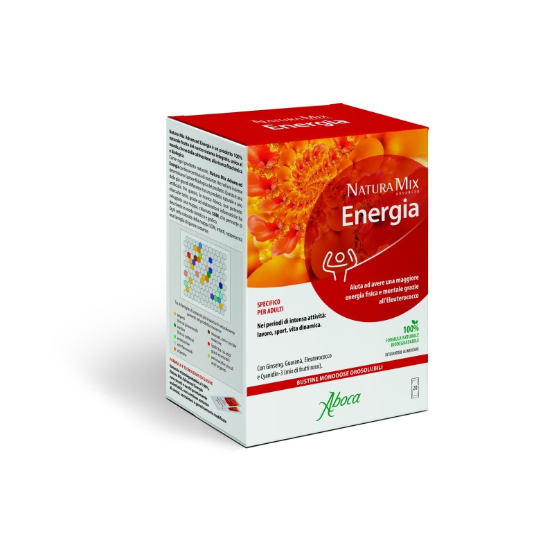 Immagine reale di Aboca Natura Mix Advanced Energia 20 Bustine Orosolubili Energizzanti Immagine reale di Aboca Natura Mix Advanced Energia 20 Bustine Orosolubili Energizzanti