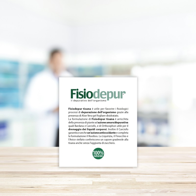 Pack ufficiale del prodotto Aboca Fisiodepur Integratore Alimentare Depurativo Tisana 20 Bustine Pack ufficiale del prodotto Aboca Fisiodepur Integratore Alimentare Depurativo Tisana 20 Bustine