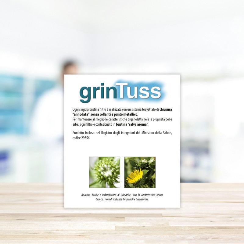 Vista del prodotto: Grintuss Tisana Integratore Vie Respiratorie 20 Bustine Vista del prodotto: Grintuss Tisana Integratore Vie Respiratorie 20 Bustine