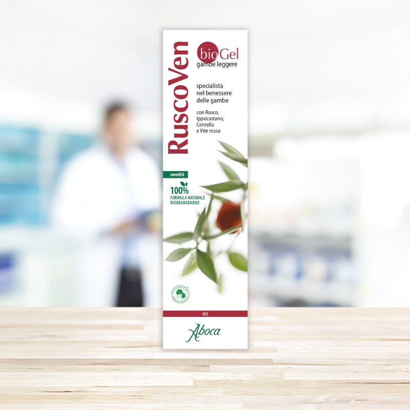 Scatola originale del prodotto Aboca Ruscoven Bio Gel Benessere Gambe 100ml Scatola originale del prodotto Aboca Ruscoven Bio Gel Benessere Gambe 100ml