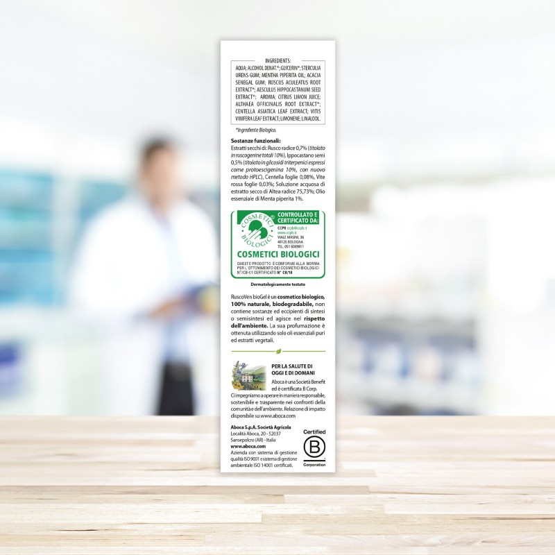 Packaging integro del prodotto Aboca Ruscoven Bio Gel Benessere Gambe 100ml Packaging integro del prodotto Aboca Ruscoven Bio Gel Benessere Gambe 100ml
