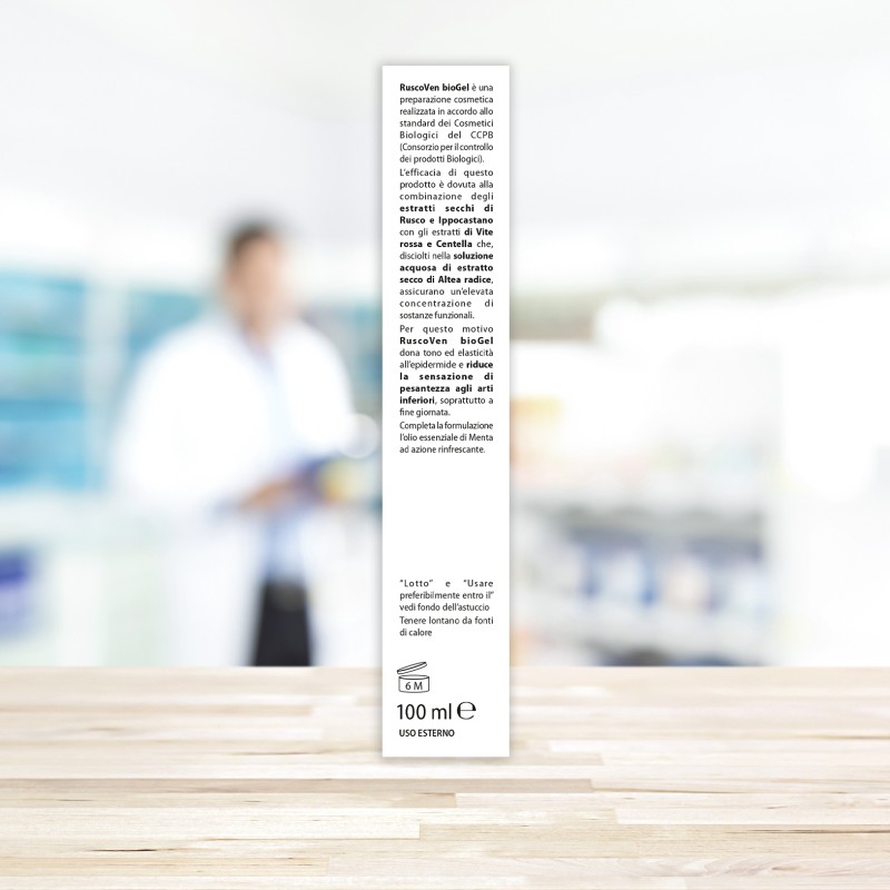Foto ravvicinata di Aboca Ruscoven Bio Gel Benessere Gambe 100ml Foto ravvicinata di Aboca Ruscoven Bio Gel Benessere Gambe 100ml