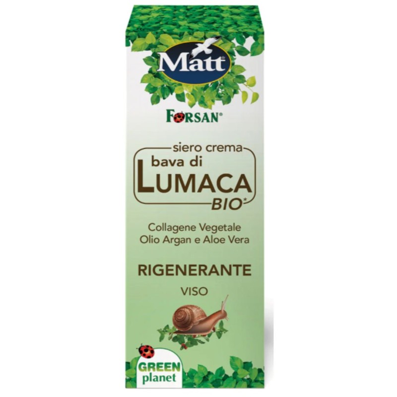 confezione di Matt Siero Bio Rigenerante Viso alla Bava di Lumaca 30ml confezione di Matt Siero Bio Rigenerante Viso alla Bava di Lumaca 30ml
