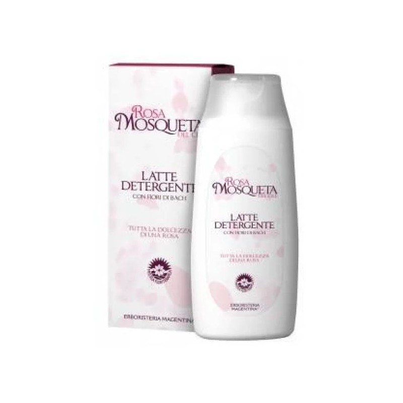 Confezione commerciale diErboristeria Magentina Rosa Mosqueta Latte Detergente Viso per Detersione Delicata 200ml Confezione commerciale diErboristeria Magentina Rosa Mosqueta Latte Detergente Viso per Detersione Delicata 200ml