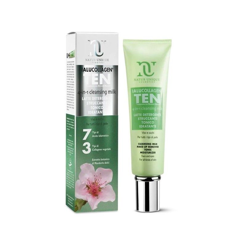 Immagine della scatola di Natur Unique Ialucollagen Ten Latte Detergente idratante per viso e occhi 200ml Immagine della scatola di Natur Unique Ialucollagen Ten Latte Detergente idratante per viso e occhi 200ml
