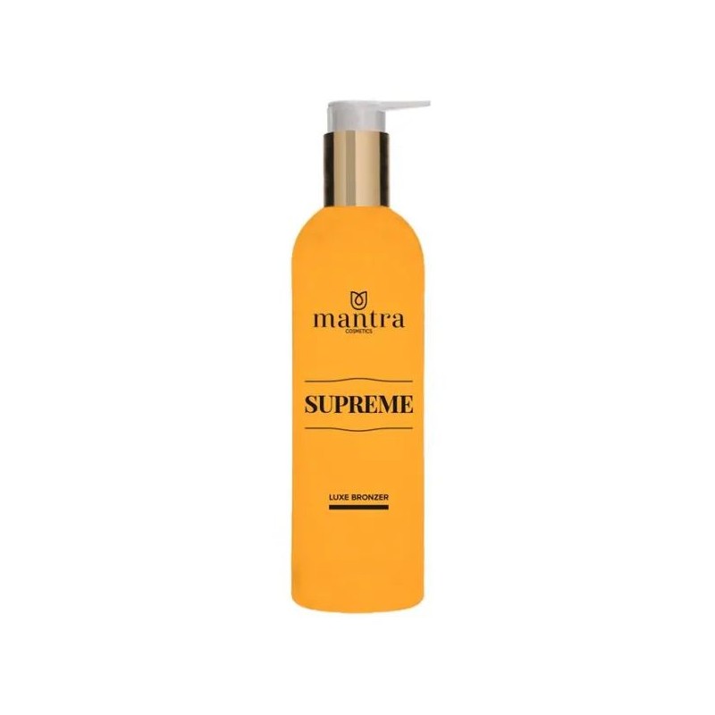Primo piano di Mantra Cosmetics Supreme Luxe Bronzer Lozione Abbronzante per Abbronzatura Intensa 200ml Primo piano di Mantra Cosmetics Supreme Luxe Bronzer Lozione Abbronzante per Abbronzatura Intensa 200ml